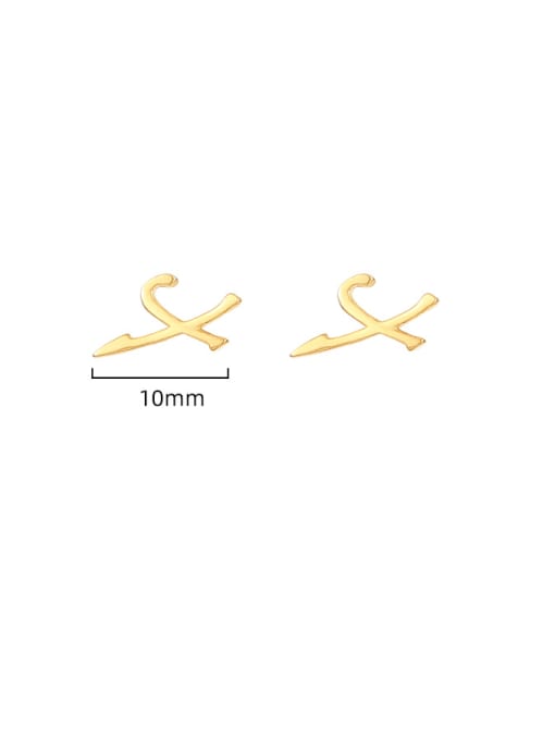 ES1056 [Gold] 925 Sterling Silver Cross Minimalist Stud Earring